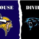 Minnesota Vikings and Carolina Panthers Divided Flag 3x5ft-1