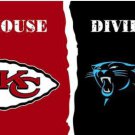 Kansas City Cheifs and Carolina Panthers Divided Flag 3x5ft