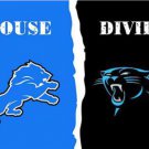 Detroit Lions and Carolina Panthers Divided Flag 3x5ft