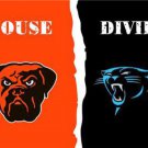 Cleveland Browns and Carolina Panthers Divided Flag 3x5ft