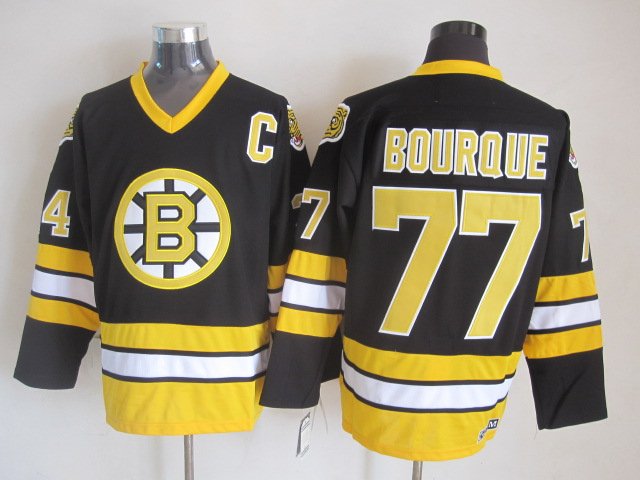 Boston Bruins 77 Ray Bourque Ice Hockey Jerseys-1
