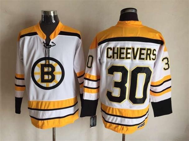 Boston Bruins 30 Gerry Cheevers Ice Hockey Jerseys-2