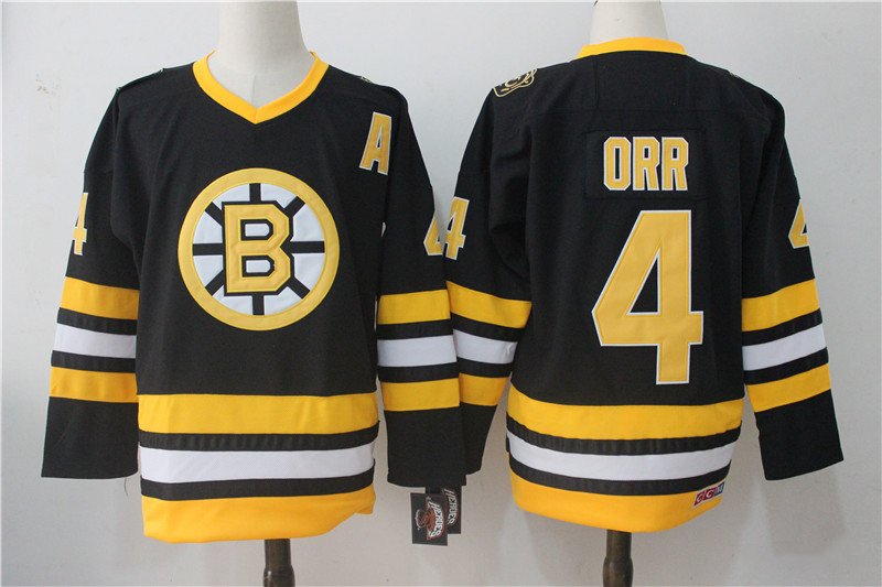 Boston Bruins 4 Bobby Orr Ice Hockey Jerseys-1