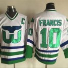 Hartford Whalers 10 Ron Francis Ice Hockey Jerseys-3