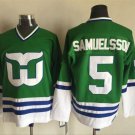 Hartford Whalers 5 Ulf Samuelsson Ice Hockey Jerseys