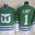 Hartford Whalers 1 Mike Liut Ice Hockey Jerseys