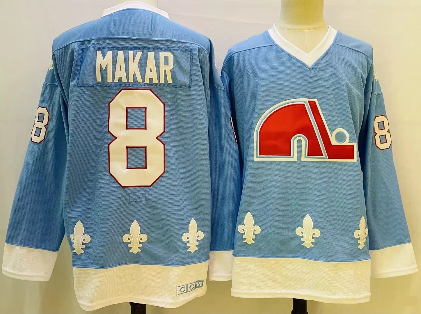 Quebec Nordiques 8 Cale Makar Ice Hockey Jerseys