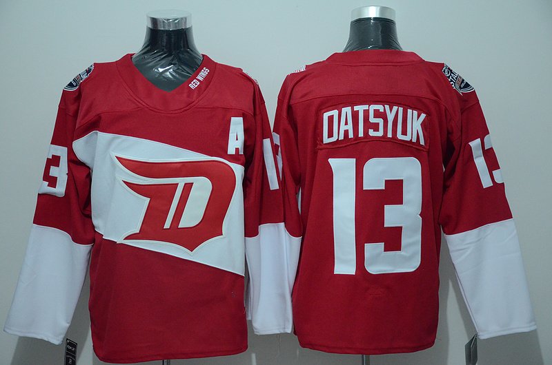 Detroit Red Wings 13 Pavel Datsyuk Ice Hockey Jerseys-4