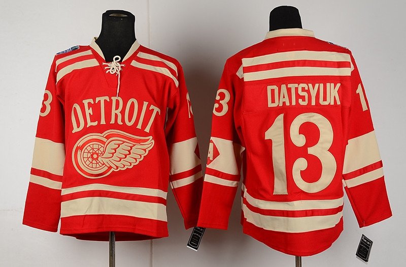 Detroit Red Wings 13 Pavel Datsyuk Ice Hockey Jerseys-3