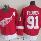 Detroit Red Wings 91 Sergei Fedorov Ice Hockey Jerseys-2