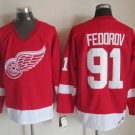 Detroit Red Wings 91 Sergei Fedorov Ice Hockey Jerseys-1