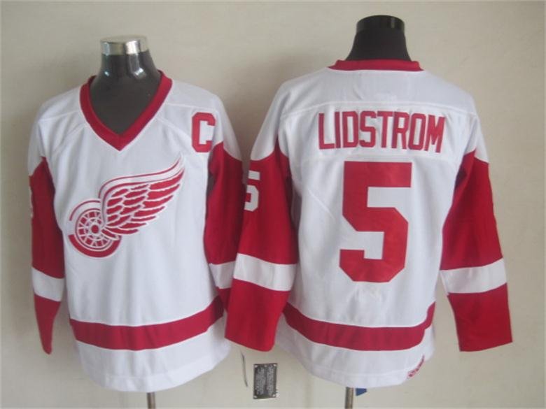 Detroit Red Wings 5 Nicklas Lidstrom Ice Hockey Jerseys-4