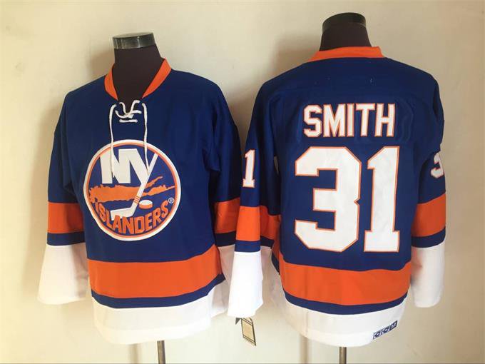 New York Islanders 31 Billy Smith Ice Hockey Jerseys-2