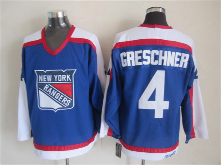 New York Rangers 4 Ron Greschner Ice Hockey Jerseys-2