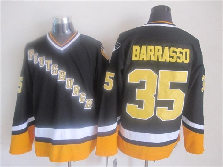 Pittsburgh Penguins 35 Tom Barrasso Ice Hockey Jerseys-2