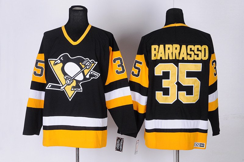 Pittsburgh Penguins 35 Tom Barrasso Ice Hockey Jerseys-1