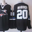 San Jose Sharks Black 20 Evgeni Nabokov Ice Hockey Jerseys