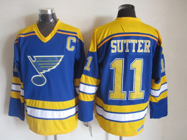 St. Louis Blues 11 Brian Sutter Ice Hockey Jerseys-1