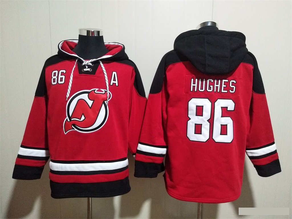 New Jersey Devils 86 Jack Hughes Hoodies-2