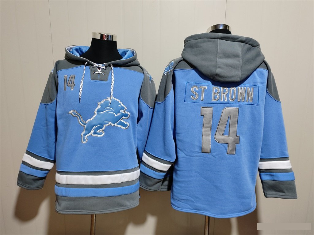 Detroit Lions 14 Amon-Ra St Brown Hoodies