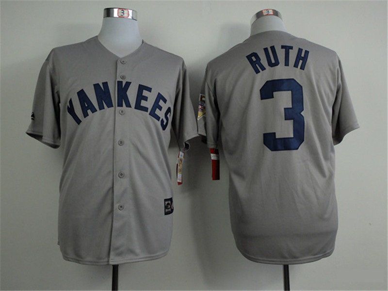 New York Yankees 3 Babe Ruth Baseball Jerseys-3
