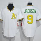 Oakland Athletics 9 Reggie Jackson Baseball Jerseys-2
