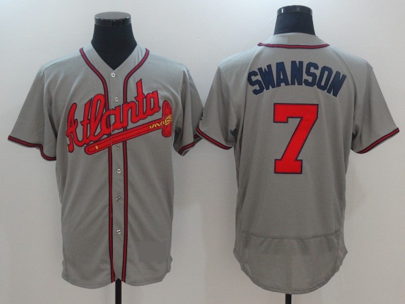 Atlanta Braves 7 Dansby Swanson Baseball Jerseys-11