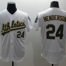 Oakland Athletics 24 Rickey Henderson Baseball Jerseys-5