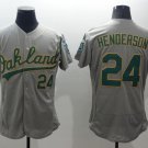 Oakland Athletics 24 Rickey Henderson Baseball Jerseys-4