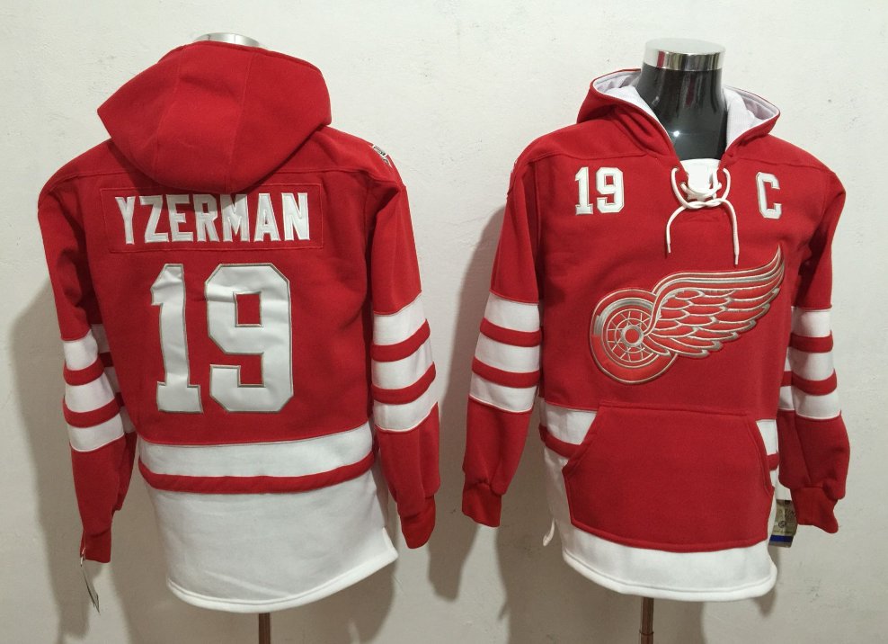 Detroit Red Wings 19 Steve Yzerman Hoodies-1