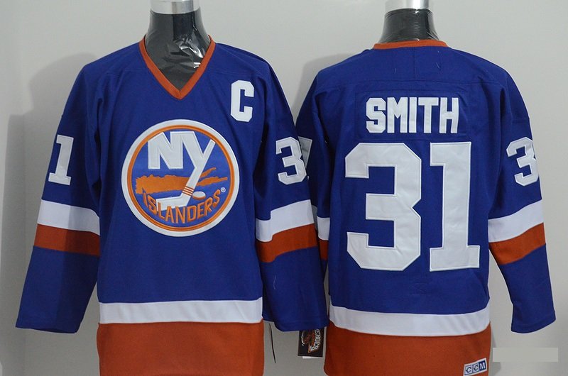 New York Islanders 31 Billy Smith Ice Hockey Jerseys-1