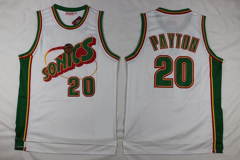 Seattle Supersonics 20 Gary Payton Basketball Jerseys-7