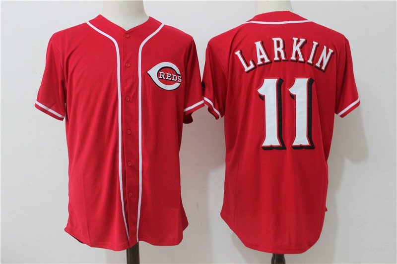 Cincinnati Reds 11 Barry Larkin Baseball Jerseys-1