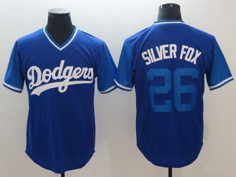 Los Angeles Dodgers 26 Silver Fox Baseball Jerseys