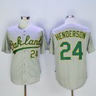 Oakland Athletics 24 Rickey Henderson Baseball Jerseys-1