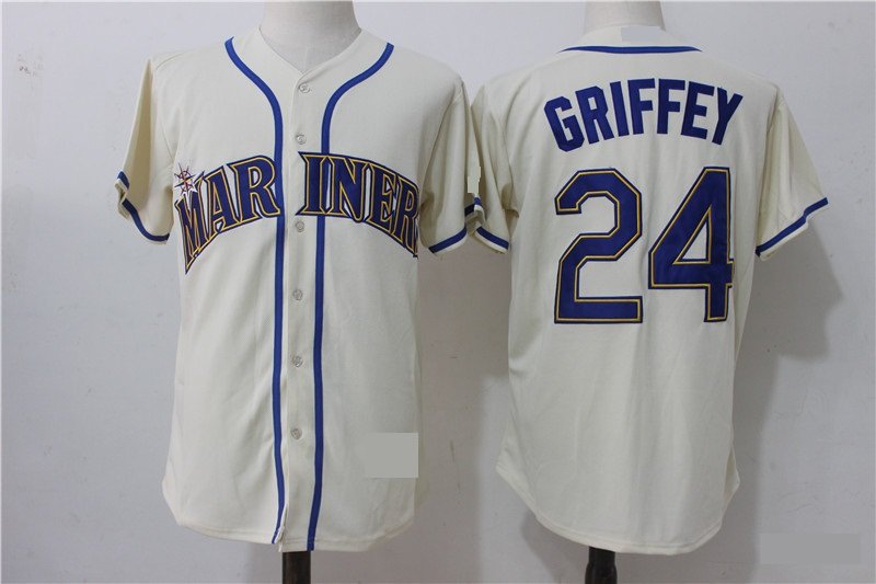 Seattle Mariners 24 Ken Griffey Baseball Jerseys-1