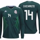 ADIDAS CHICHARITO MEXICO LONG SLEEVE HOME JERSEY FIFA WORLD CUP 2018. (S, M, L, XL, 2XL, 3XL)