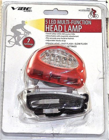 Multi-Function 5 LED Headlamp Adjustable Strap New Free Shipping