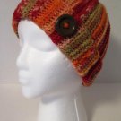 Crochet Messy Bun Hat Variegated Orange Blood Cancer United Crochet Messy Bun Hat Variegated Orange Blood Cancer United