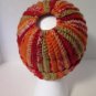 Crochet Messy Bun Hat Variegated Orange Blood Cancer United