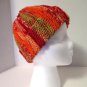 Crochet Messy Bun Hat Variegated Orange Blood Cancer United