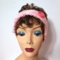 Crochet Headwrap Ear Warmer Pink Rose for Leukemia & Lymphoma Society