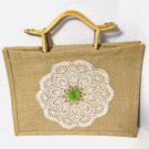 Crochet and Burlap Tote Purse Bag Blood Cancer United