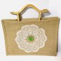 Crochet and Burlap Tote Purse Bag Blood Cancer United