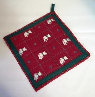 Teddy Bear Christmas Pot Holder for Blood Cancer United Green