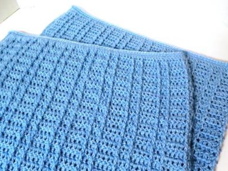 Crochet Blue Baby Blanket for Leukemia Lymphoma Society