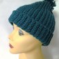 Crochet Ribbed Beanie Hat Teal Blood Cancer United