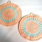 Crochet Hot Pads Pot Holders Leukemia & Lymphoma Society Peach Mint