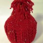 Crochet Youth Basket Weave Hat Blood Cancer United Red Fleck