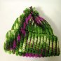 Crochet Youth Beanie Hat Green Purple Leukemia Lymphoma Society 1